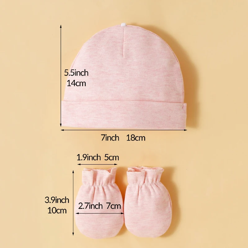 Gorro y guante de algodón para niña - imagen 4