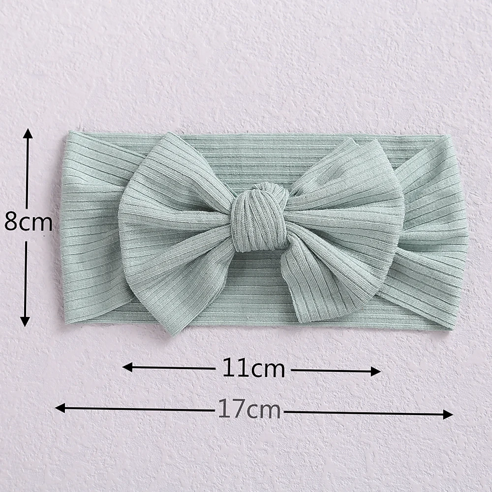 Diadema turbante para bebé con lazo tejido y elástica suave - imagen 4