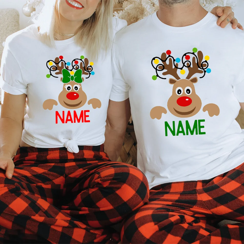 Camisa Navidad familia renos personalizada con nombre - imagen 5