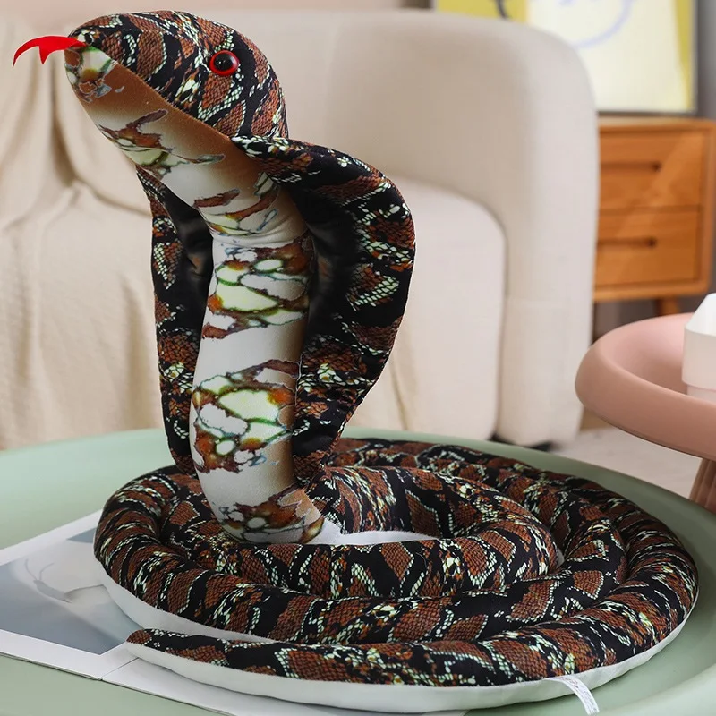 Cojín serpiente de peluche Giant Cobra, largo suave - imagen 2