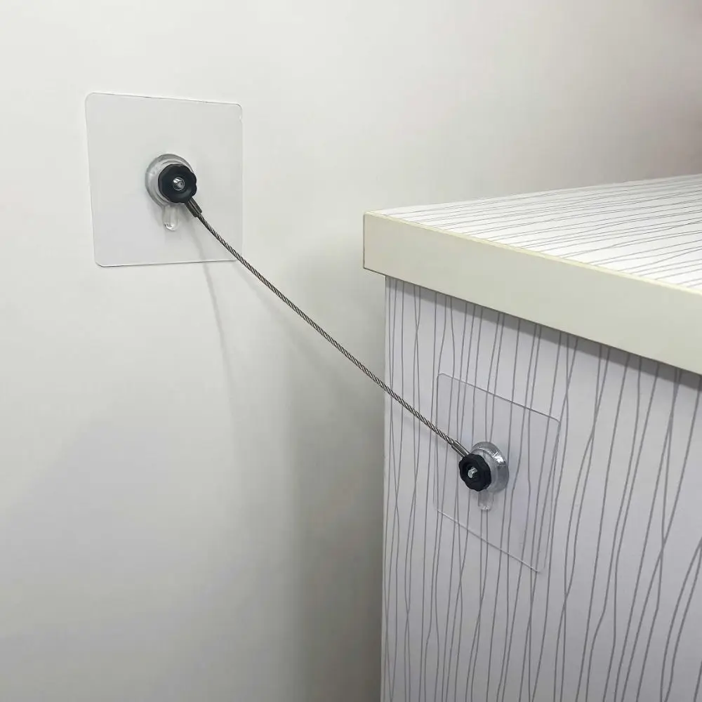 Anclaje de seguridad para muebles autoadhesivo acero inoxidable - imagen 2
