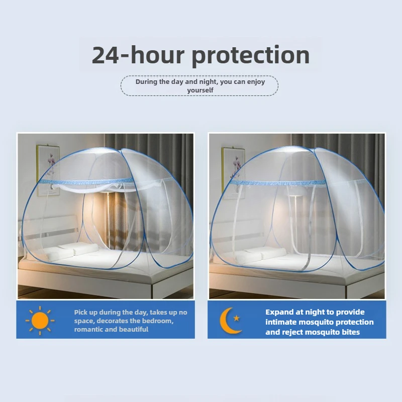 Mosquitera plegada junto a un bolso de viaje