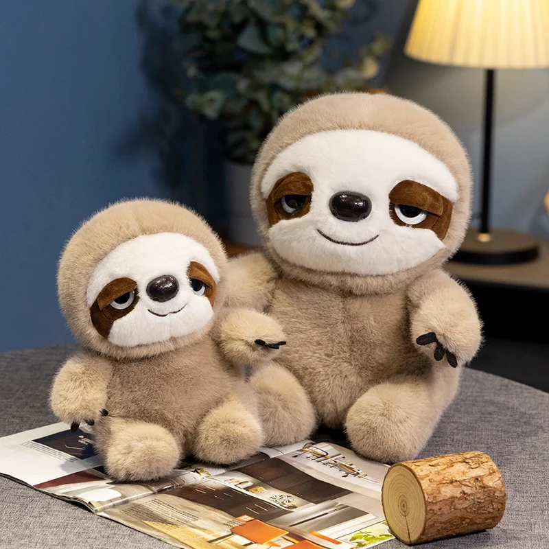 Peluche almohada de perezoso regordete del bosque, suave y relleno - imagen 3