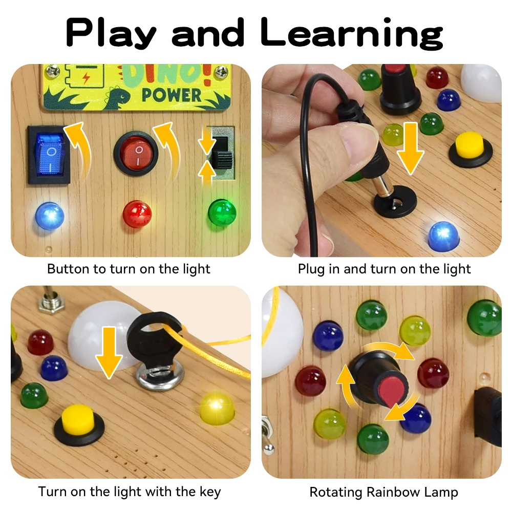 Tablero Montessori con luces – Juguete educativo sensorial - imagen 2