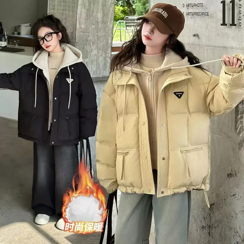 Chaqueta de invierno para niñas con capucha cálida de algodón - imagen 5