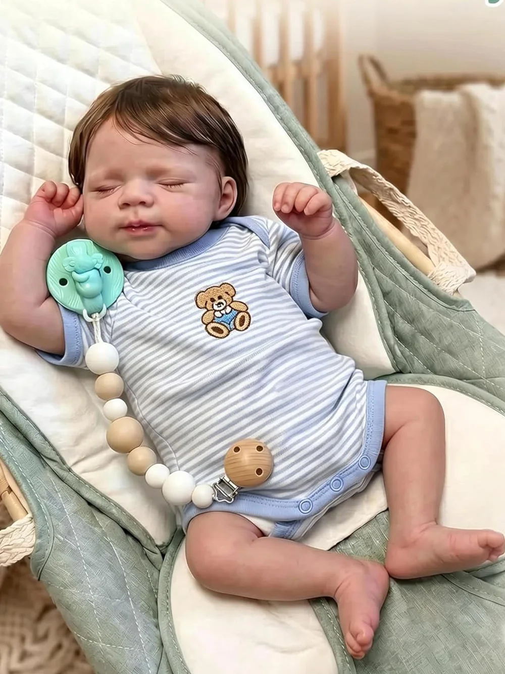 Muñeca reborn realista de vinilo con piel 3D cuerpo completo Pascale - imagen 5