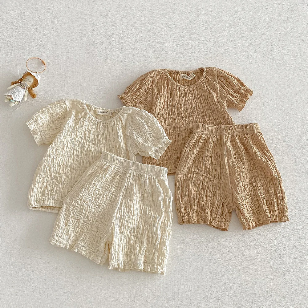 Conjunto de verano para niña con top abombado y pantalón corto - imagen 4