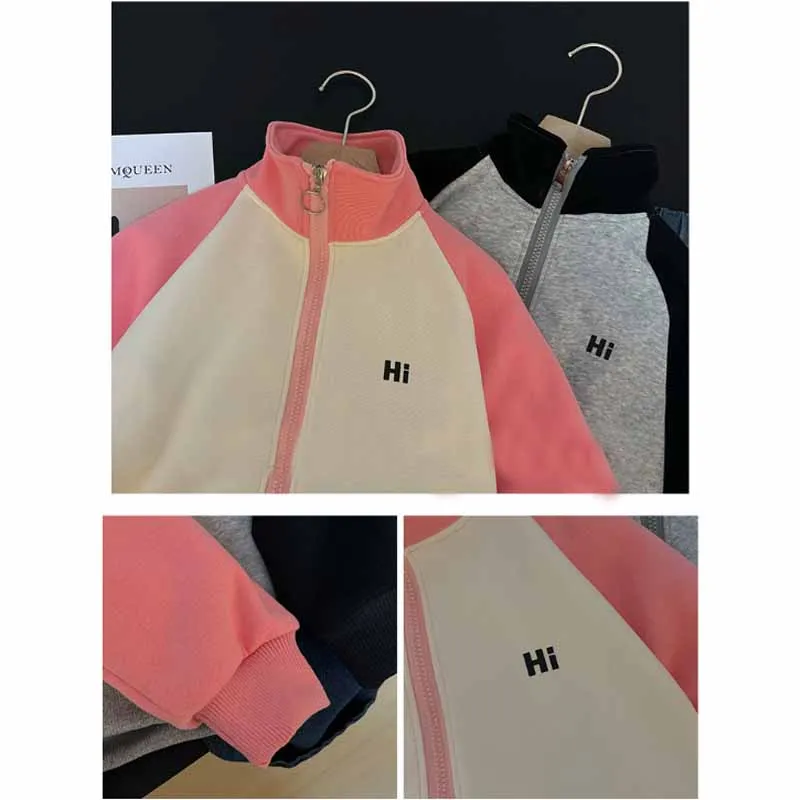 Chaqueta de béisbol con letras y cremallera para niños y niñas - imagen 4