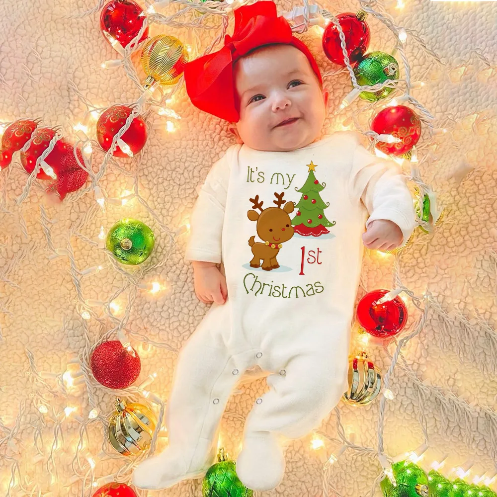 Body bebé navideño de manga larga My 1st Christmas para dormir - imagen 3