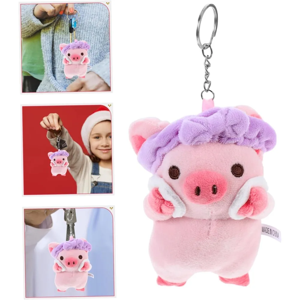 Llavero de peluche infantil con cerdito, oso y conejito para bolso - imagen 5