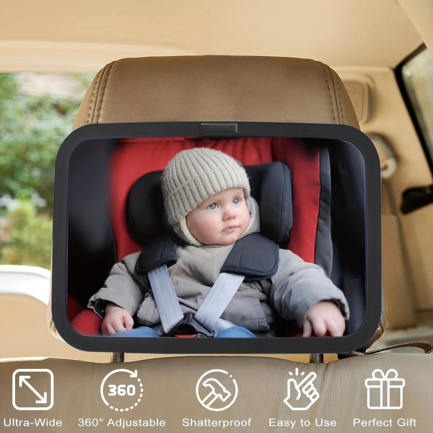 Espejo BabyView seguridad coche – Supervisión bebés asiento trasero
