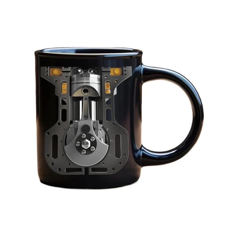 Taza de cerámica estilo mecánico de boca ancha