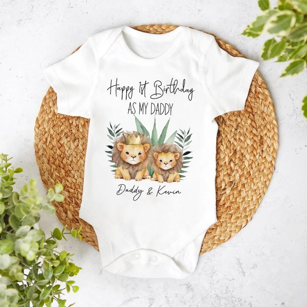 Pelele personalizado para recién nacido – Feliz primer cumpleaños - imagen 3