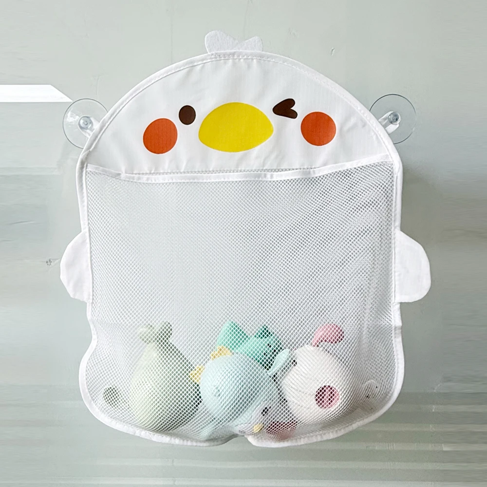 Bolsa de malla con patos y ranas para baño