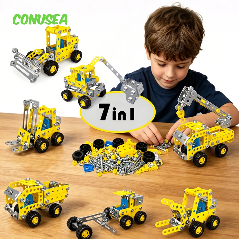 Kit excavadora metálica para montar, bloques de construcción - imagen 2