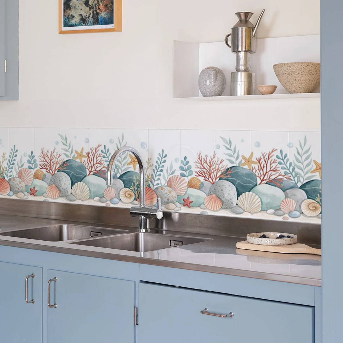 Diseño de conchas y estrellas de mar en vinilo
