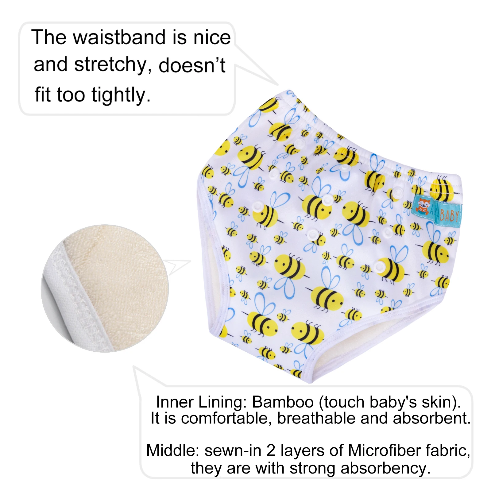 ALVABABY pantalones de entrenamiento impermeables con interior de bambú - imagen 4