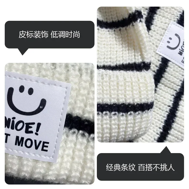 Gorro y bufanda infantil de punto a rayas – Temporada otoño invierno - imagen 4