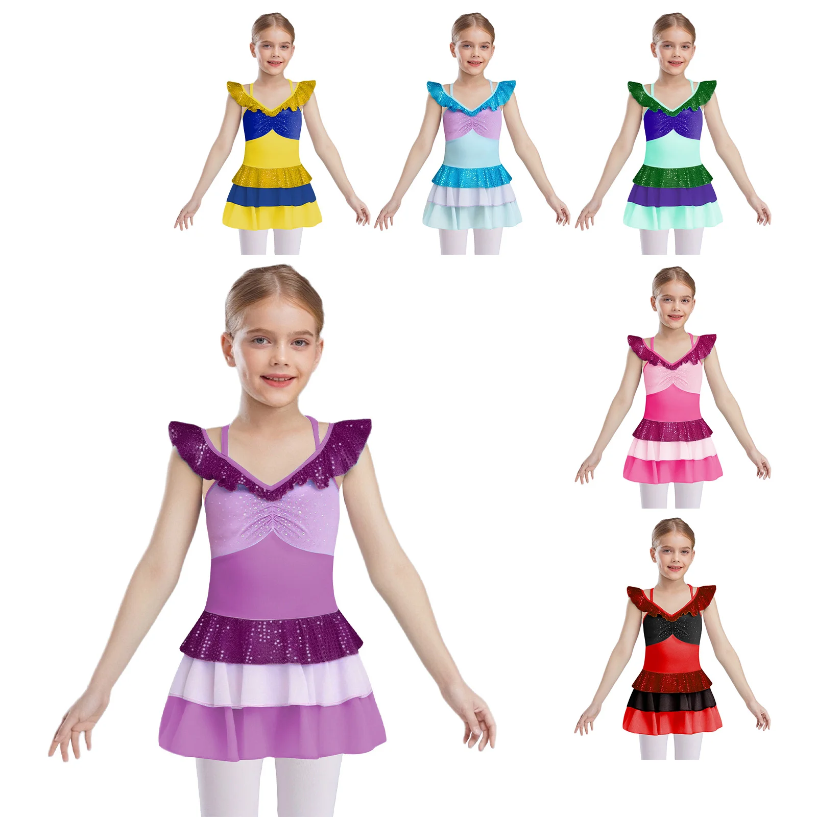 Vestido tutú de ballet para chicas adolescentes con volantes - imagen 2