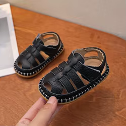 Sandalias de cuero genuino antideslizantes para bebés y niños