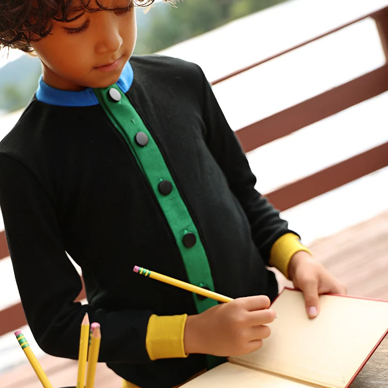 Conjunto bebé de punto waffle colorblock: mameluco con botones - imagen 3