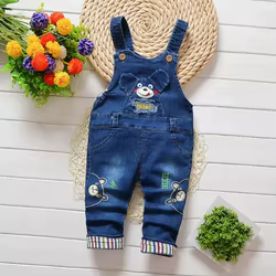 Vaqueros de cintura alta para bebés y niños – color sólido