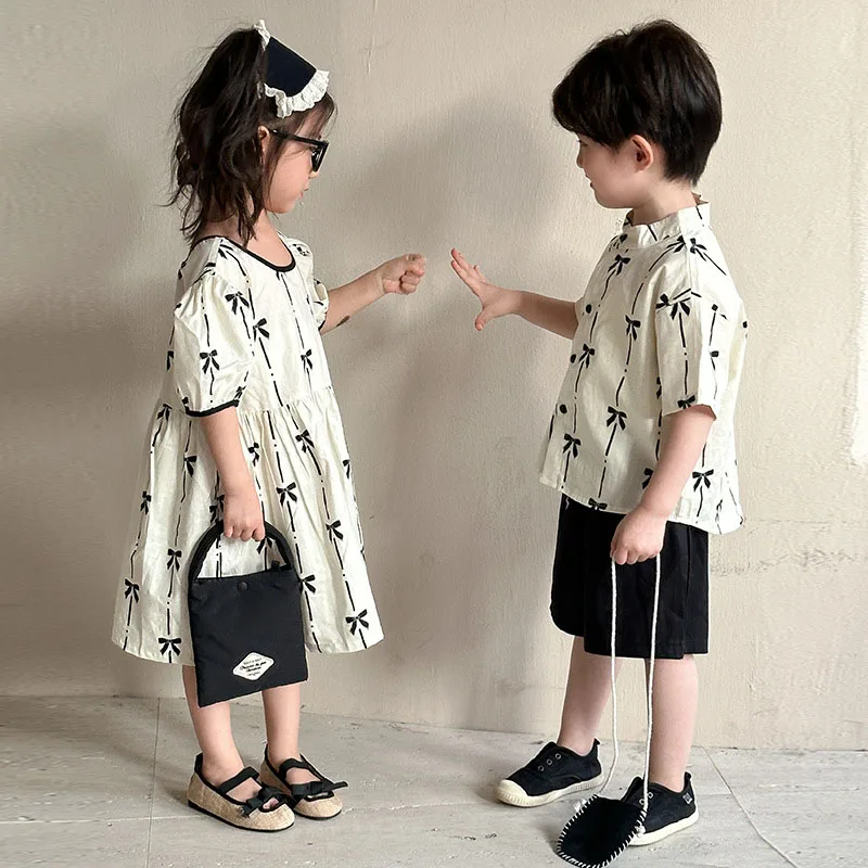 MILANCEL Vestido de primavera para niña con lazo – 2 piezas - imagen 4