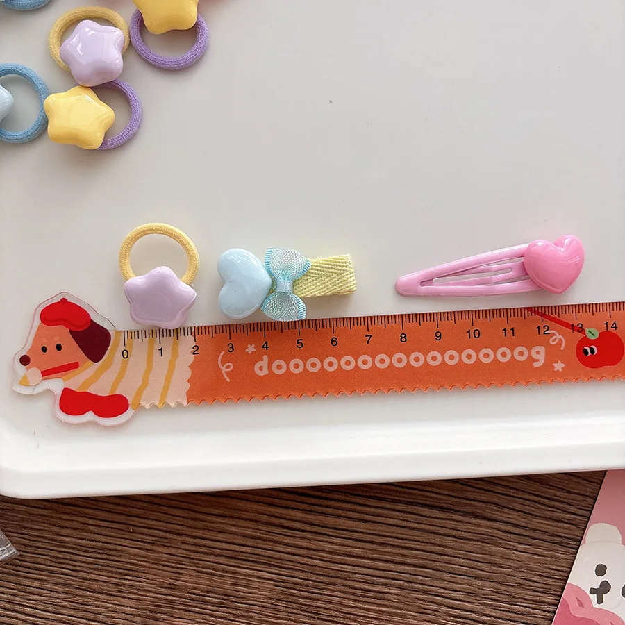 Pinzas para el pelo con lazo y estrella color caramelo para niñas - imagen 2