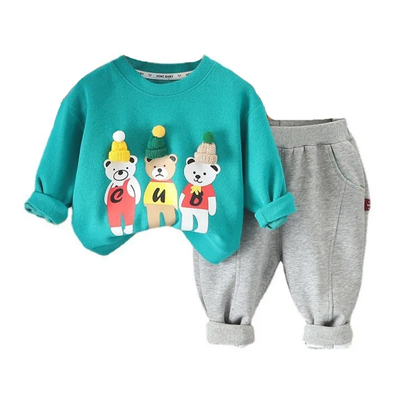 Conjunto bebé chándal con dibujos animados primavera otoño
