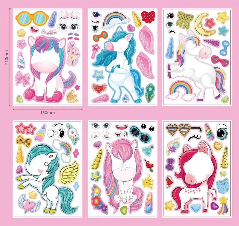 Pegatinas unicornio – hoja 1