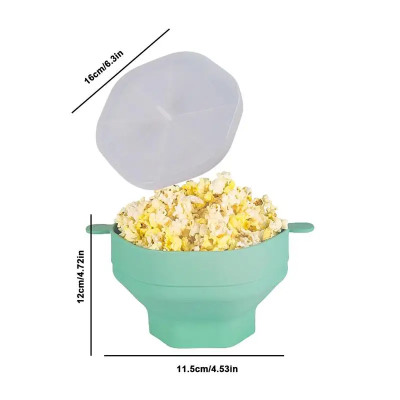 Cuenco silicona plegable para palomitas microondas con tapa grande - imagen 4