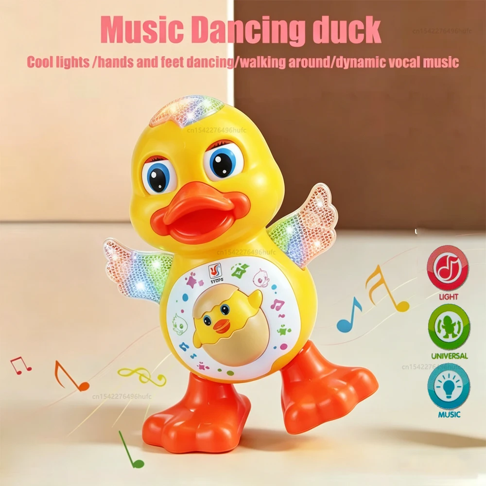 Pato eléctrico musical con luces intermitentes para bebés y niños
