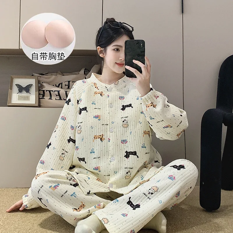 Pijama lactancia maternidad fresa manga larga otoño invierno - imagen 5