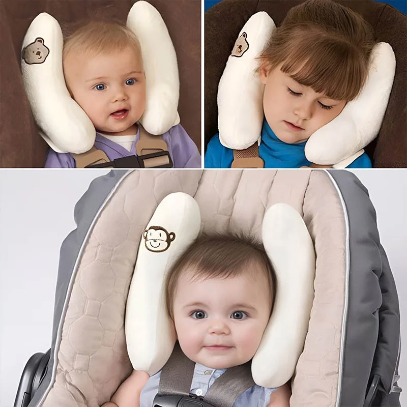 Almohada cervical infantil con dibujos para viajes en coche