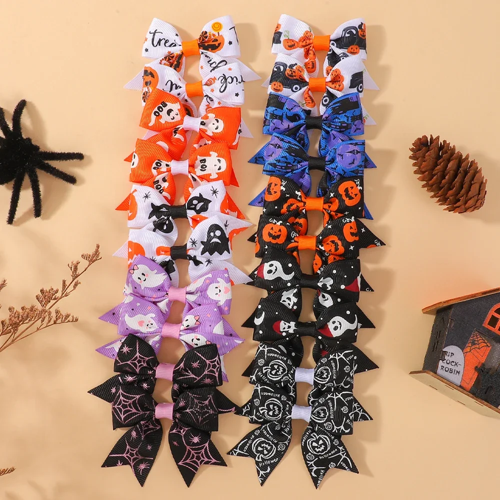 Lazo pinza Halloween cabeza calabaza para niña - imagen 3