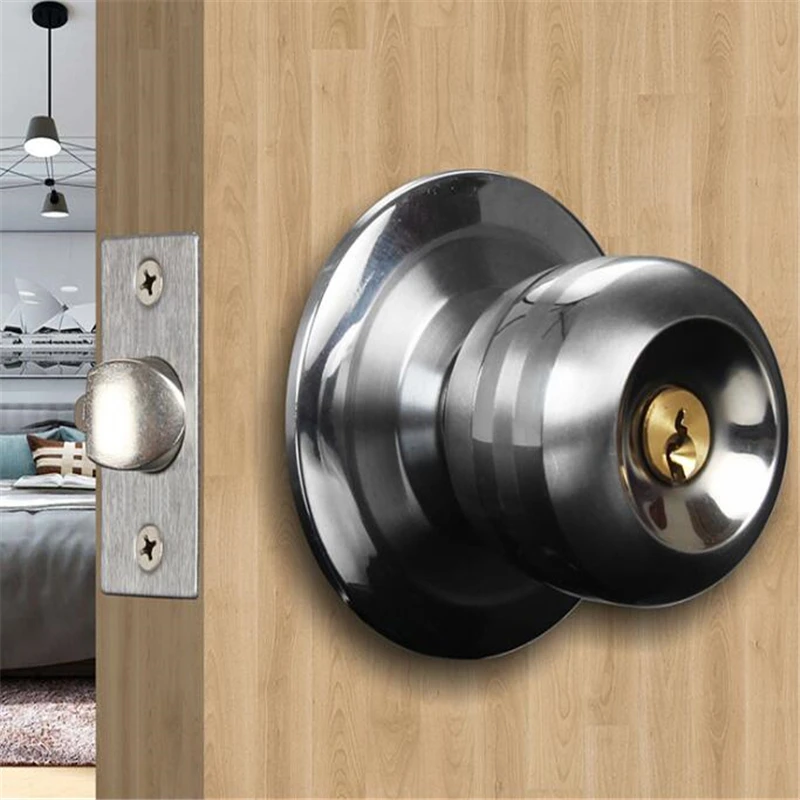 Perilla de puerta con llave globular de aluminio para interior - imagen 5