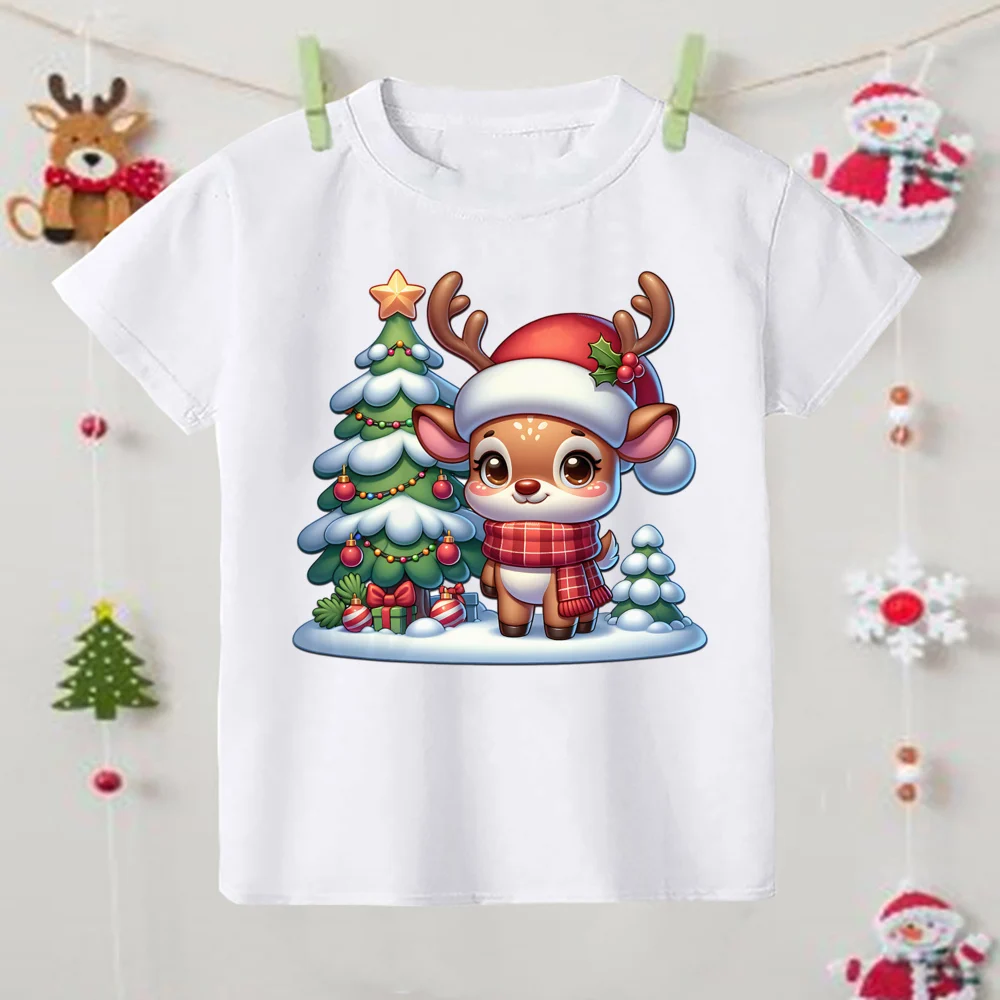 Camiseta navideña con estampado de Papá Noel para niño - Cuello redondo - imagen 5