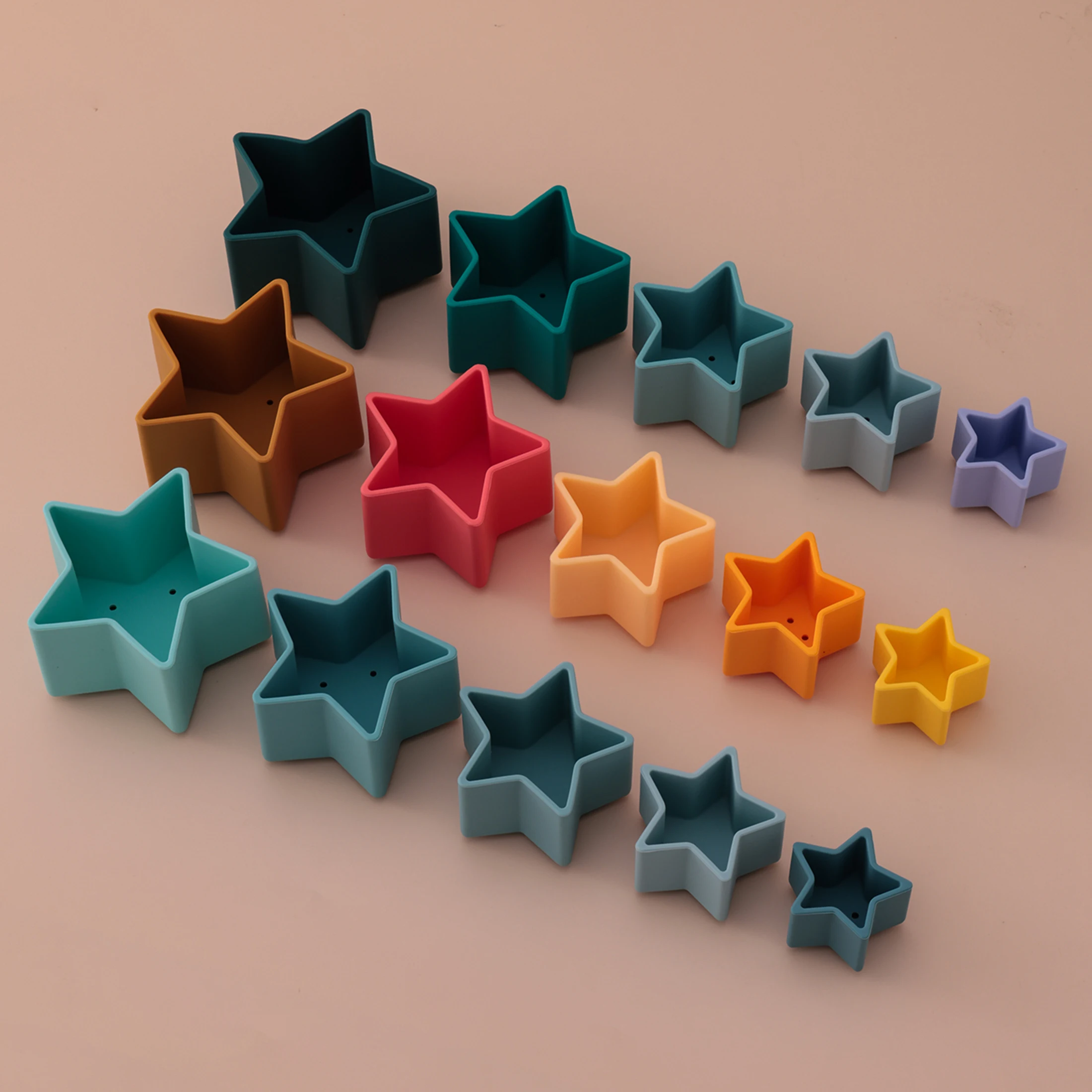 Bloques apilables de silicona sensorial Montessori para niños