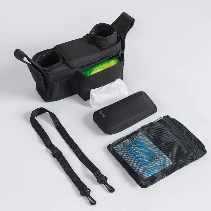 Bolsa de pañales Doona para cochecito, impermeable negra portátil - imagen 2