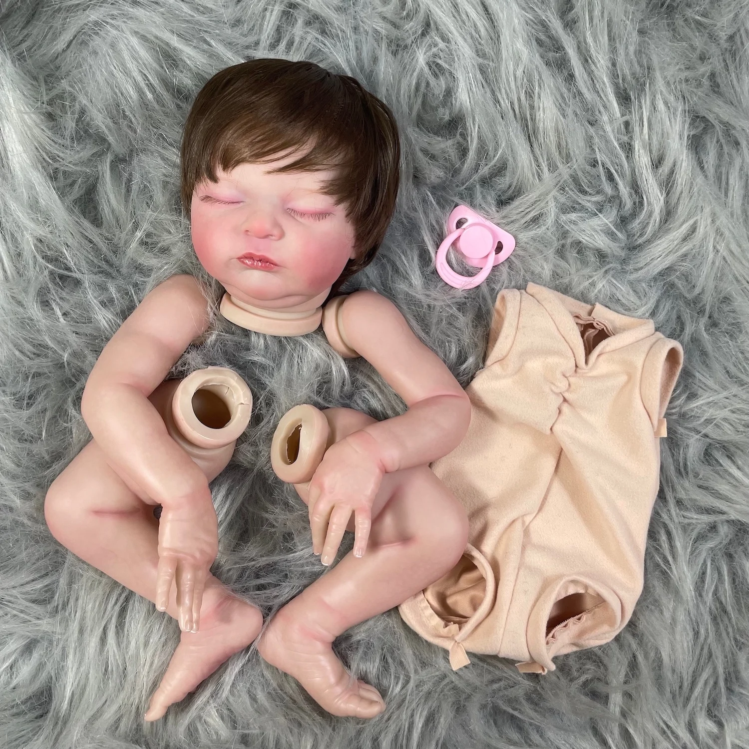 Muñeca reborn Laura ya pintada, hecha a mano, pelo enraizado - imagen 3