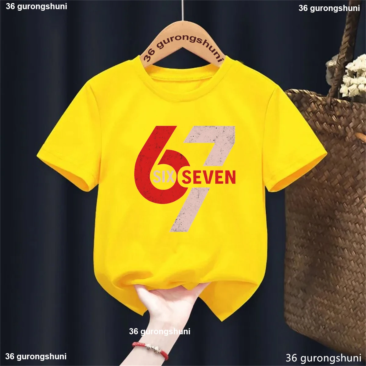 Six Seven Camiseta Manga Corta Kawaii para Niños y Niñas - imagen 2