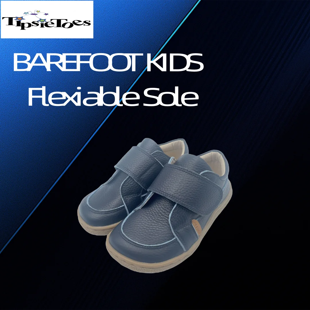 Tipsietoes Kids zapato descalzo de cuero genuino, dedos anchos - imagen 4