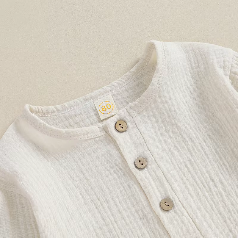 VISgogo Conjunto lino bebé con camiseta de botones - imagen 5