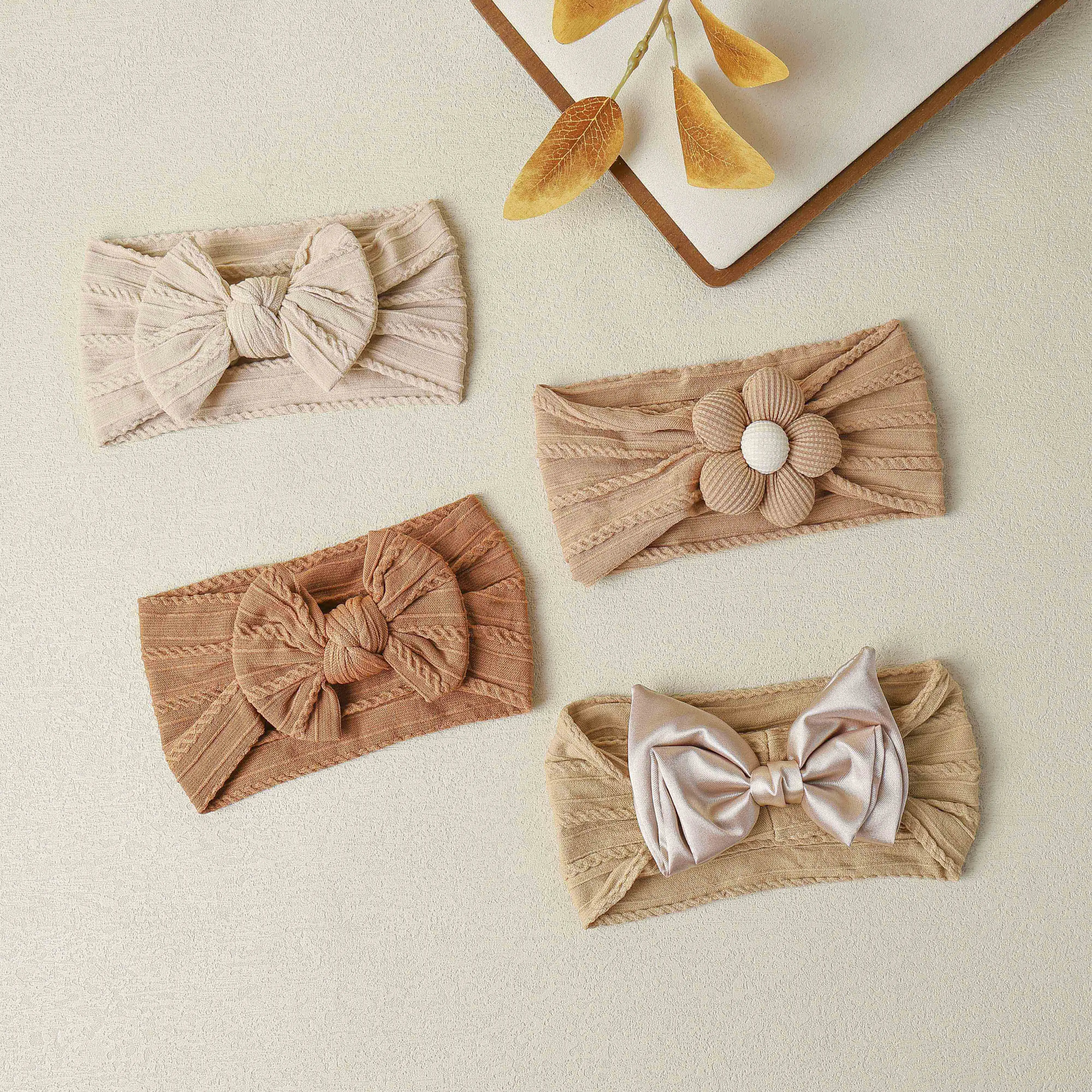 Diademas elásticas con lazo de flores