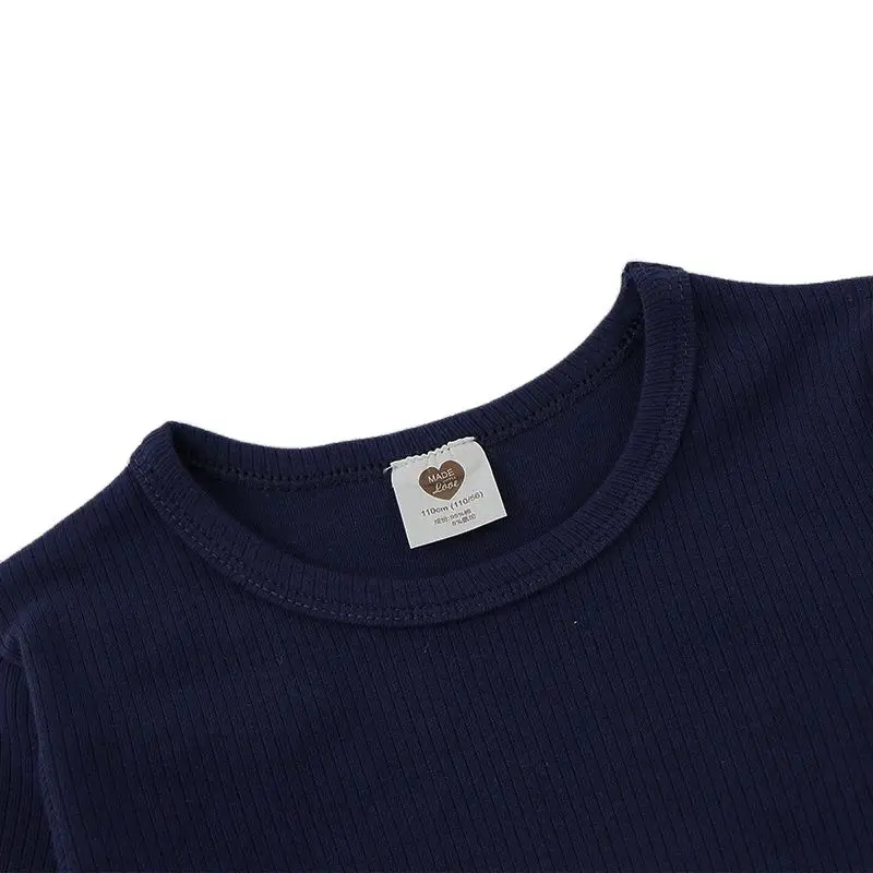 Camiseta escolar azul manga larga niños algodón licra - imagen 3