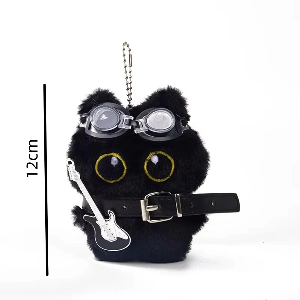 Colgante de gato negro de peluche