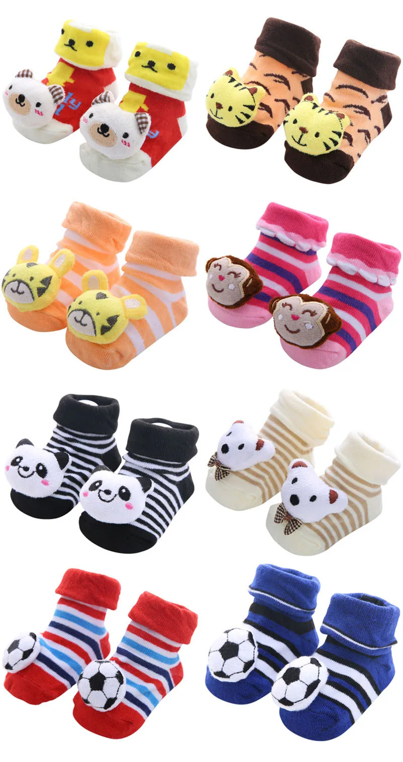 Calcetines antideslizantes de primavera para bebé con animales y frutas - imagen 2