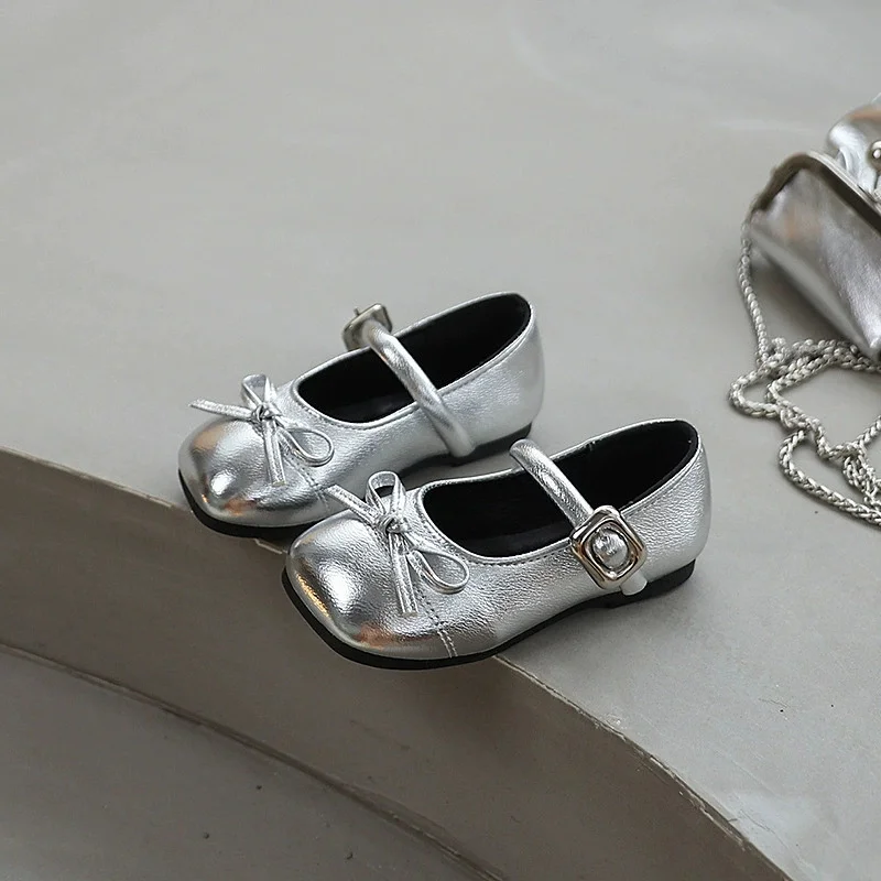 Zapatos de cuero con lazo para niña, estilo princesa primaveral - imagen 4