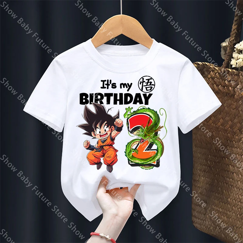 Camiseta de niño algodón blanca Dragon Ball con estampado Goku - imagen 3