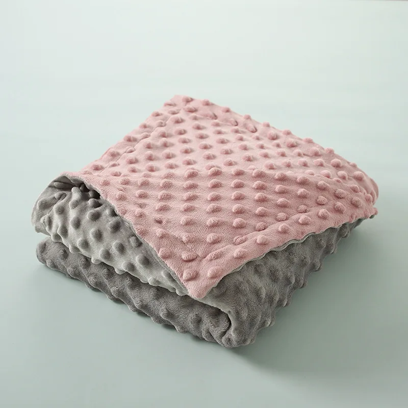 Minky Dot manta bebé de burbujas para recién nacidos, doble capa